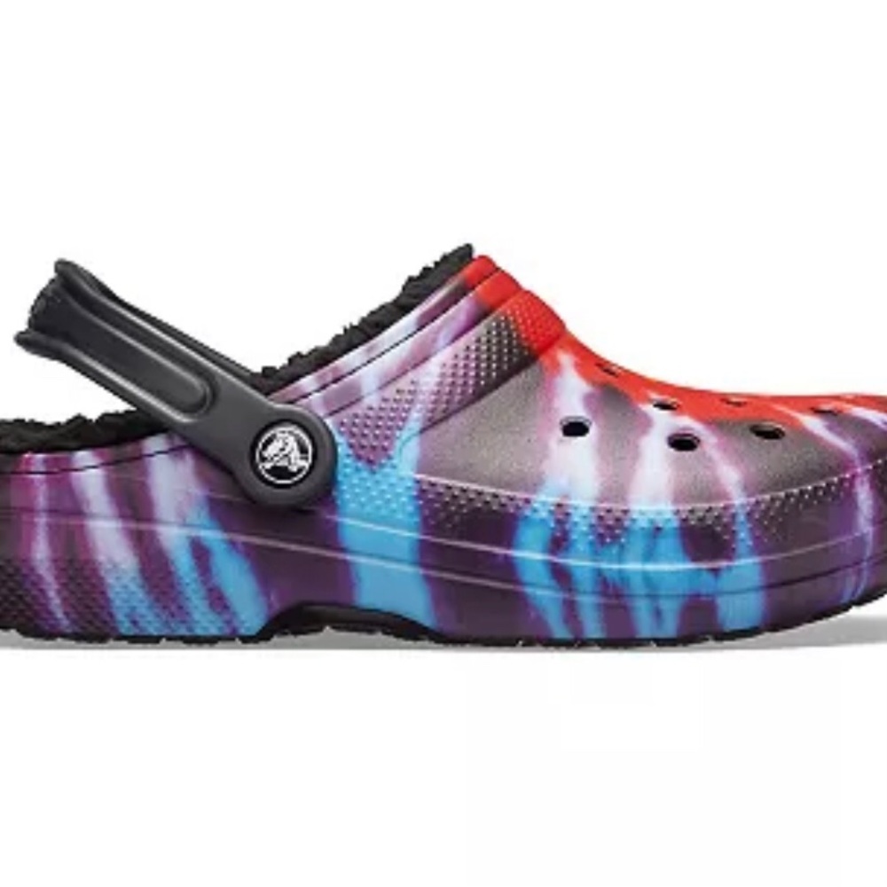 Crocs Classic Tie Dye Lined Clogs Shoes - Picture 5 of 14